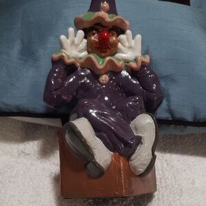 Festive Clown Figurine - Purple and White